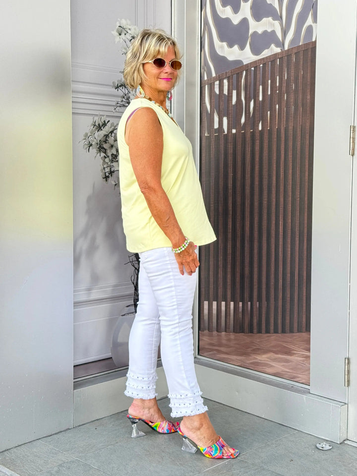 Clear Sunshine Tailored Sleeveless V-neck