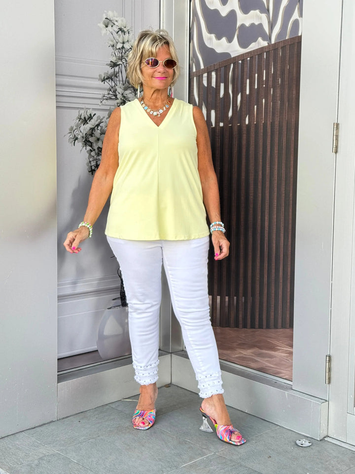 Clear Sunshine Tailored Sleeveless V-neck