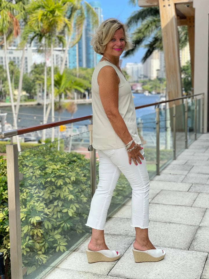 Stone Tailored Sleeveless V-neck